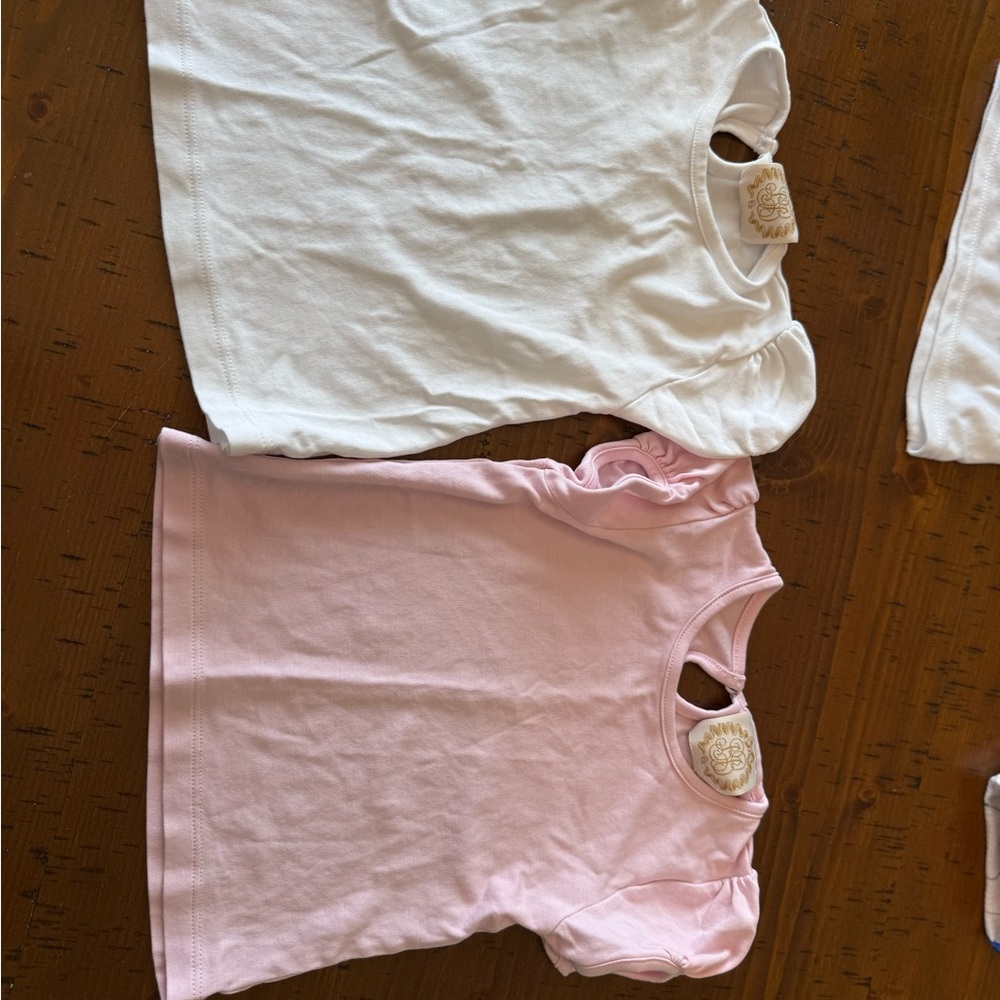 COPY - Pink and White Short Sleeve Tees Soft Cotton Blend